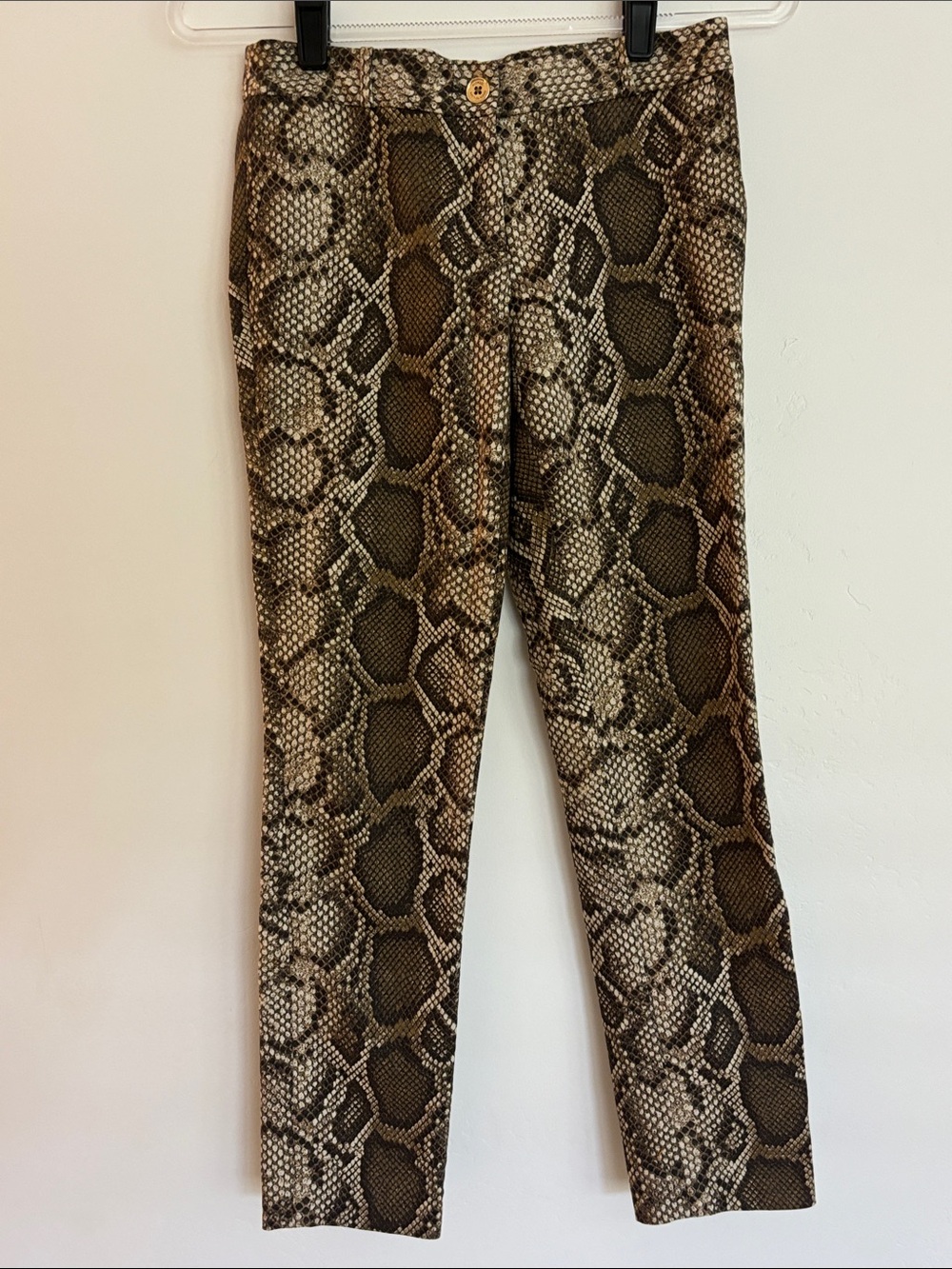 MICHAEL Michael Kors Brown Snake-Print Skinny Pants